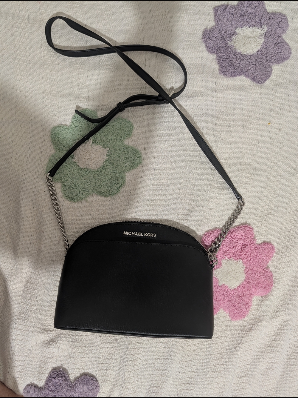 Michael Kors Black Leather Crossbody Bag